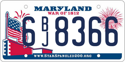 MD license plate 6BJ8366
