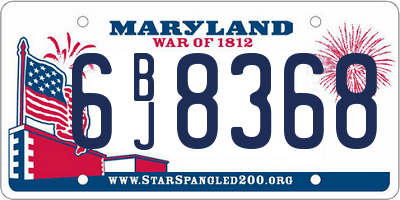 MD license plate 6BJ8368