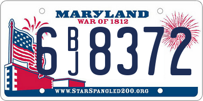 MD license plate 6BJ8372