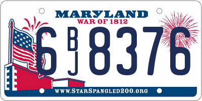 MD license plate 6BJ8376