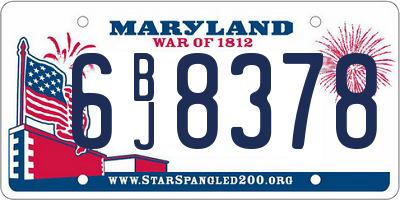 MD license plate 6BJ8378