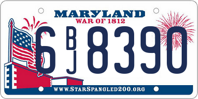 MD license plate 6BJ8390