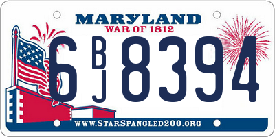 MD license plate 6BJ8394