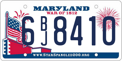MD license plate 6BJ8410