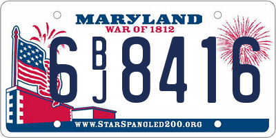 MD license plate 6BJ8416