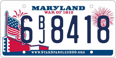 MD license plate 6BJ8418
