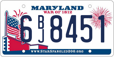 MD license plate 6BJ8451