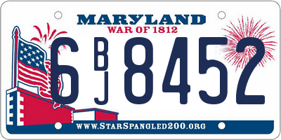 MD license plate 6BJ8452