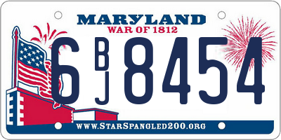 MD license plate 6BJ8454