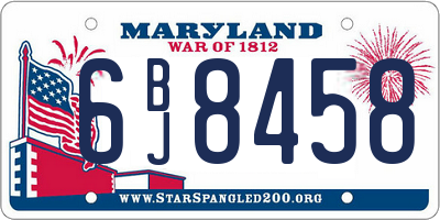MD license plate 6BJ8458