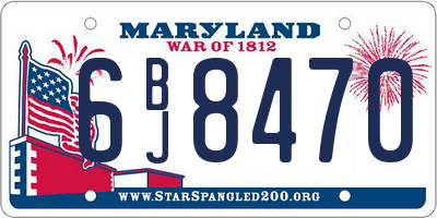 MD license plate 6BJ8470