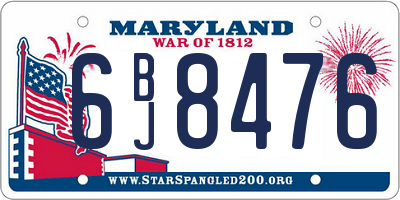 MD license plate 6BJ8476