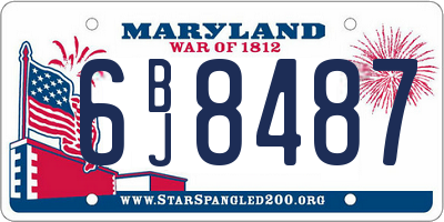 MD license plate 6BJ8487