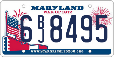 MD license plate 6BJ8495