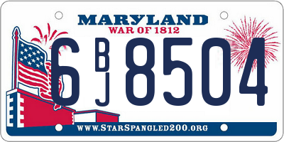MD license plate 6BJ8504
