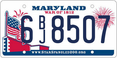 MD license plate 6BJ8507