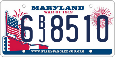 MD license plate 6BJ8510