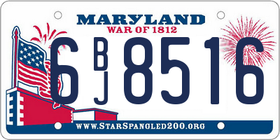 MD license plate 6BJ8516