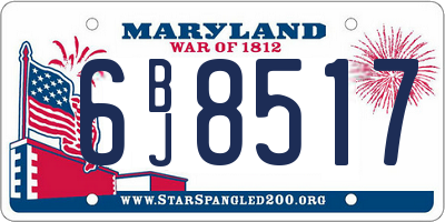 MD license plate 6BJ8517