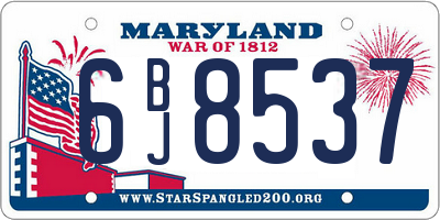 MD license plate 6BJ8537
