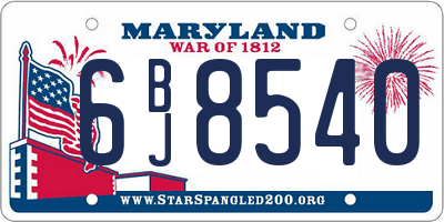 MD license plate 6BJ8540