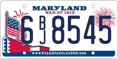 MD license plate 6BJ8545