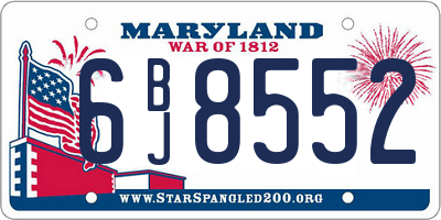 MD license plate 6BJ8552