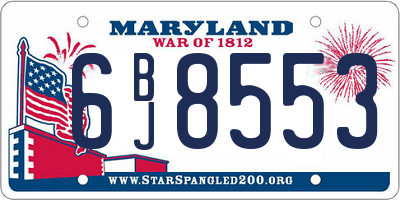MD license plate 6BJ8553