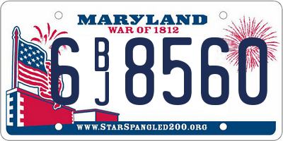 MD license plate 6BJ8560