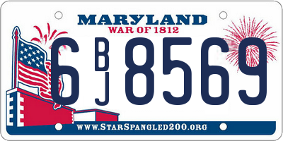 MD license plate 6BJ8569
