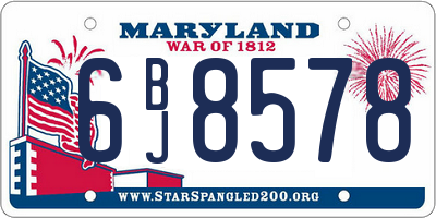 MD license plate 6BJ8578