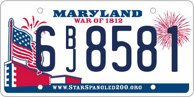 MD license plate 6BJ8581