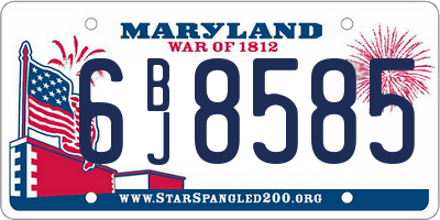 MD license plate 6BJ8585