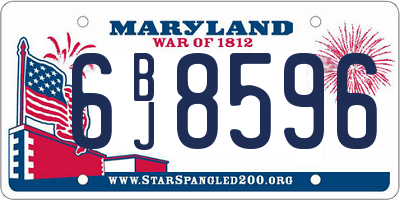 MD license plate 6BJ8596