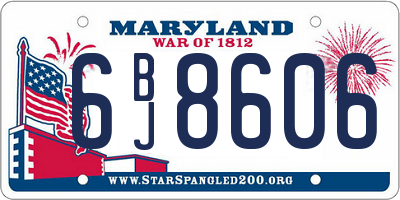 MD license plate 6BJ8606