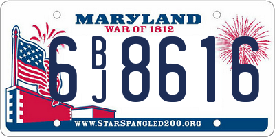 MD license plate 6BJ8616