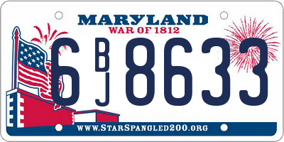 MD license plate 6BJ8633