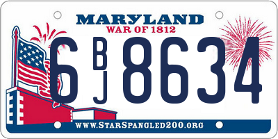 MD license plate 6BJ8634