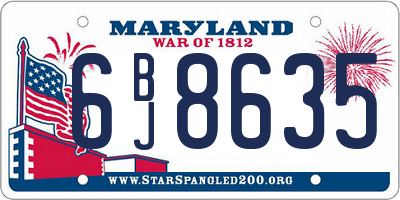 MD license plate 6BJ8635