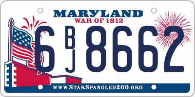MD license plate 6BJ8662