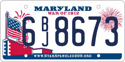 MD license plate 6BJ8673