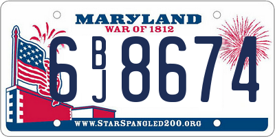 MD license plate 6BJ8674