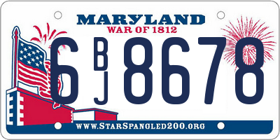 MD license plate 6BJ8678