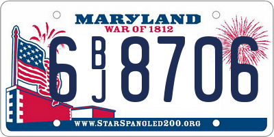 MD license plate 6BJ8706