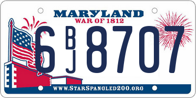 MD license plate 6BJ8707