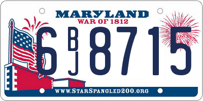 MD license plate 6BJ8715