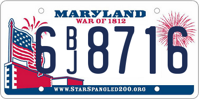 MD license plate 6BJ8716