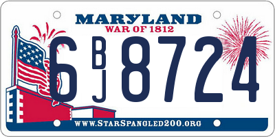 MD license plate 6BJ8724
