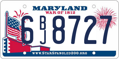 MD license plate 6BJ8727