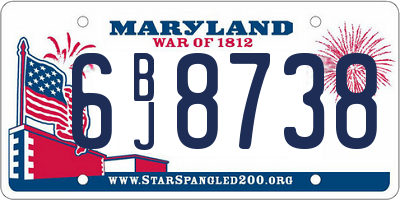 MD license plate 6BJ8738